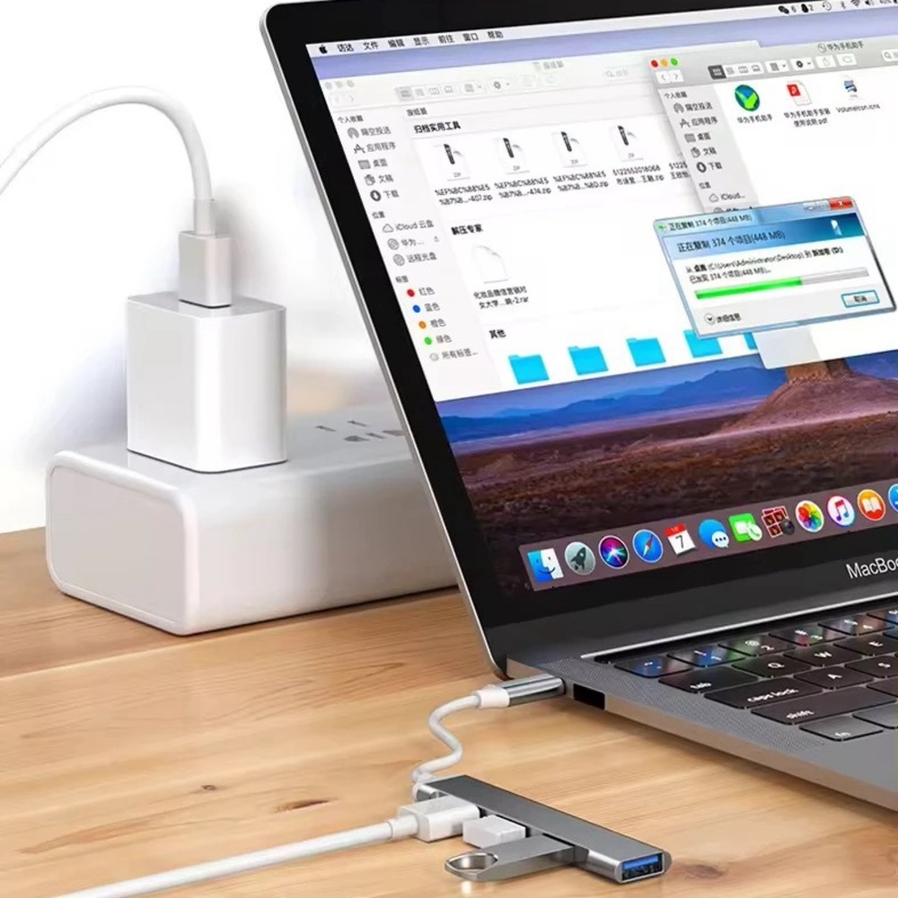 Slim USB C Hub with 4 USB 3.0 Ports Multiport Adapter for MacBook, Chromebook - Picture 4 of 8